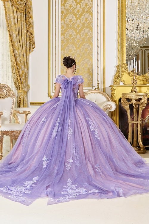 {Lilac Quinceañera Dress with Crystal Bodice | Linda Mariposa Ballgown} - {} at {Linda Mariposa}