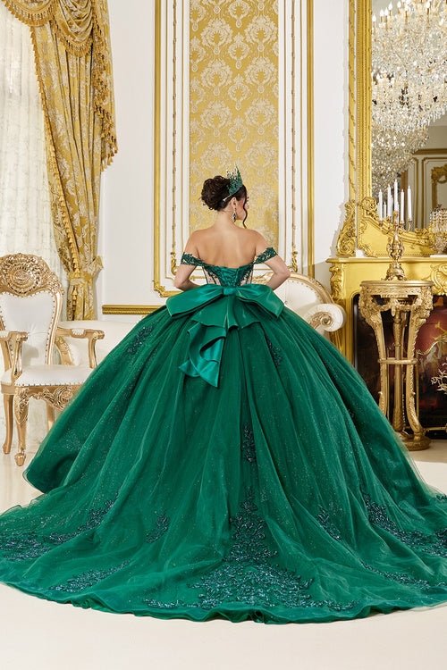 {Linda Mariposa Emerald Sequin Dress - Style 5059 - Hunter Green} - {} at {Linda Mariposa}