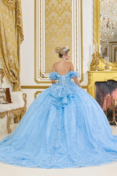 {Linda Mariposa Lace Overlay Dress - Style 5100 - Bahama Blue} - {} at {Linda Mariposa}