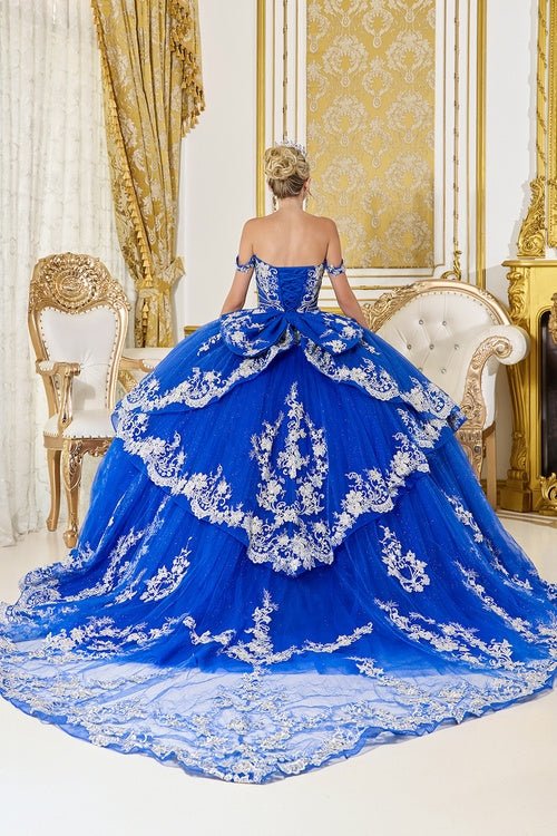 {Linda Mariposa Majestic Split Front Dress - Style 5142 - Royal Blue} - {} at {Linda Mariposa}