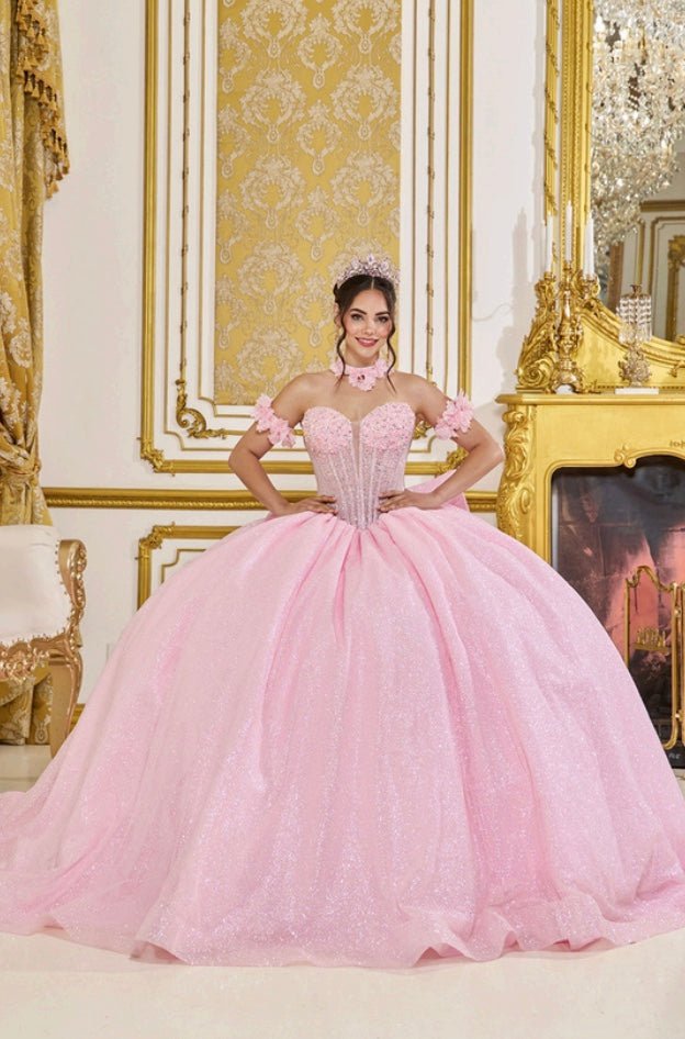 {Linda Mariposa Sparkle Princess Dress - Style 5115 - Pink} - {} at {Linda Mariposa}