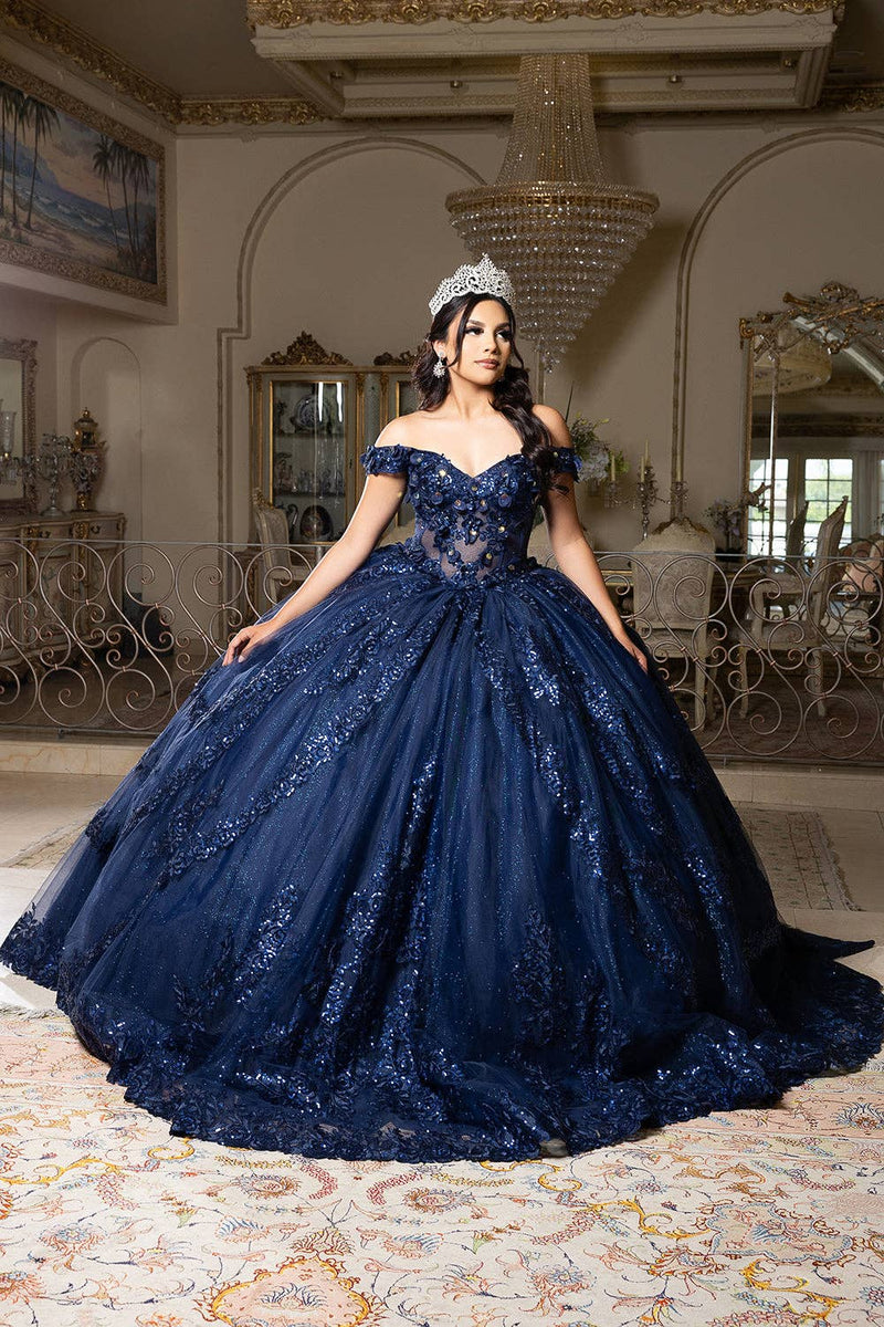 {Navy Blue Quinceañera Dress} - {} at {Linda Mariposa}