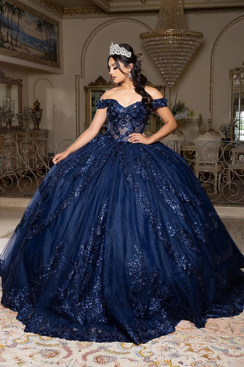 {Navy Blue Quinceañera Dress} - {} at {Linda Mariposa}