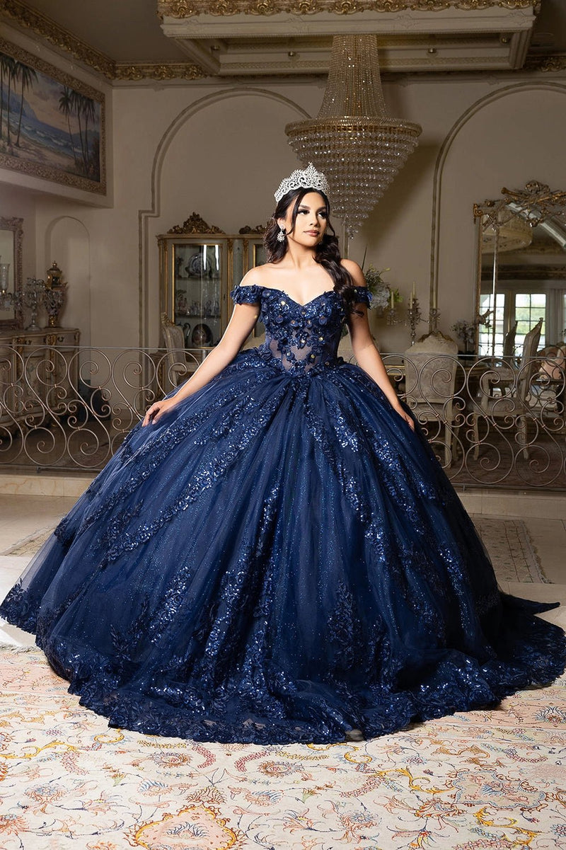 {Navy Blue Quinceañera Dress} - {} at {Linda Mariposa}
