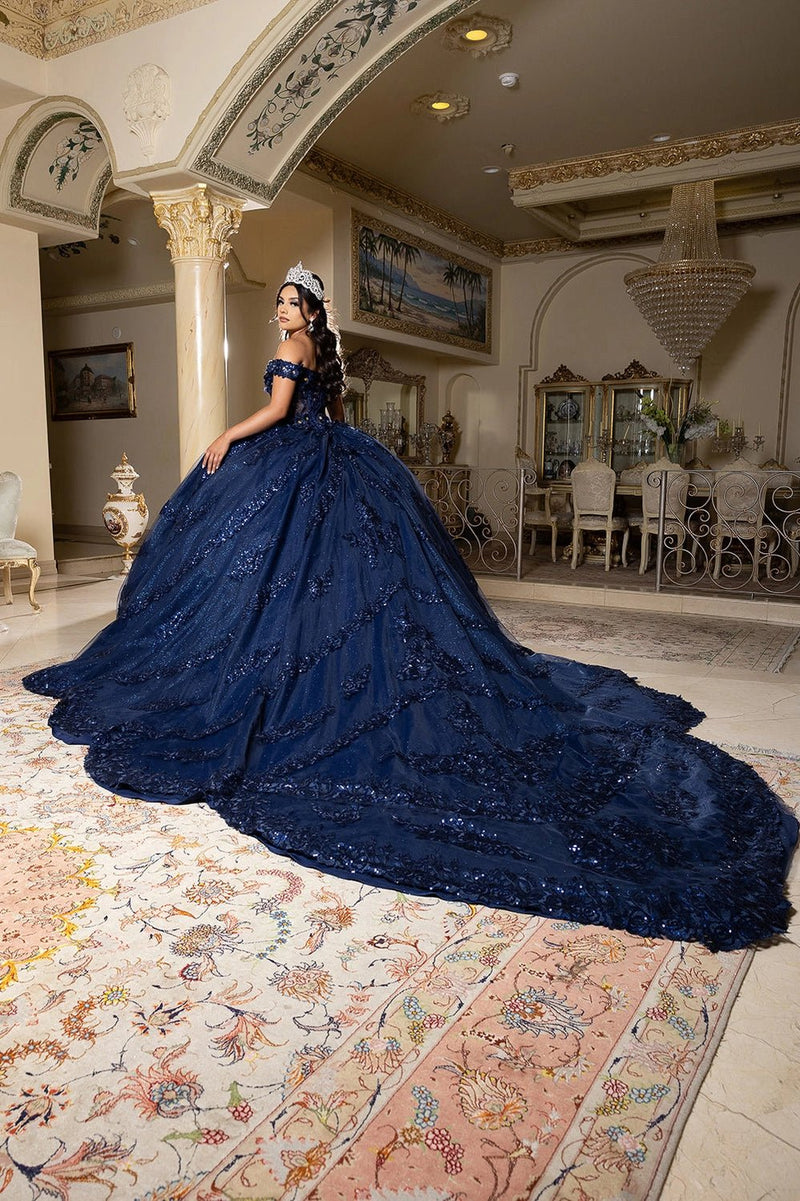 {Navy Blue Quinceañera Dress} - {} at {Linda Mariposa}