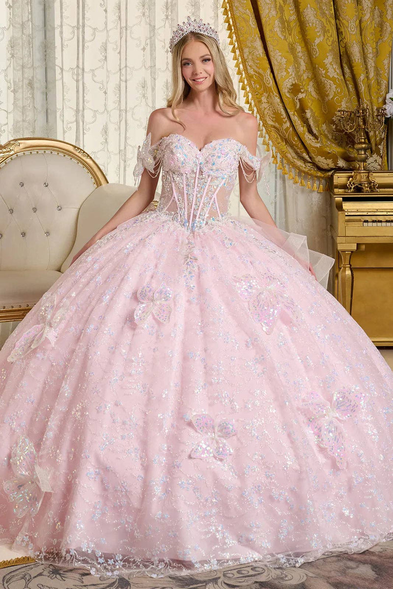 {Pink Tulle Quinceanera Dress} - {} at {Linda Mariposa}