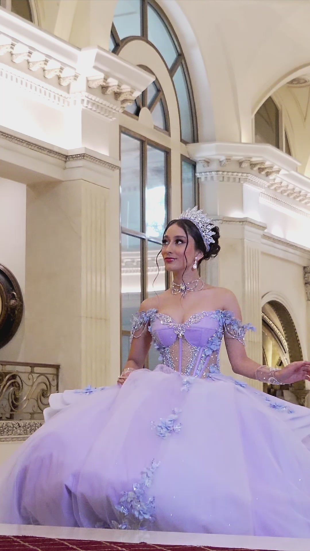 Baby Blue Mexican Quinceañera Dress with Fairytale Sparkle & Floral Magic