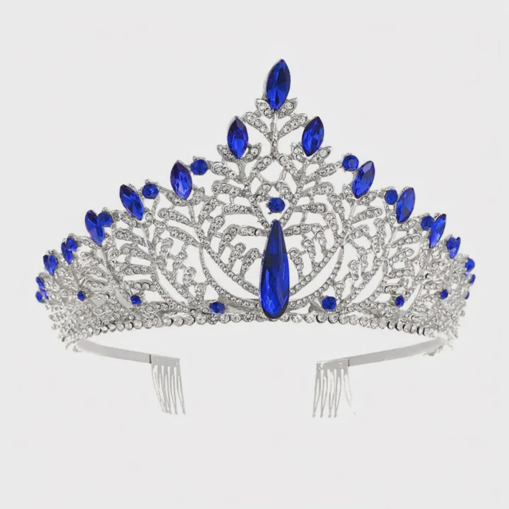 Wholesale Rhinestone Embellished Leaves Crown Tiara
