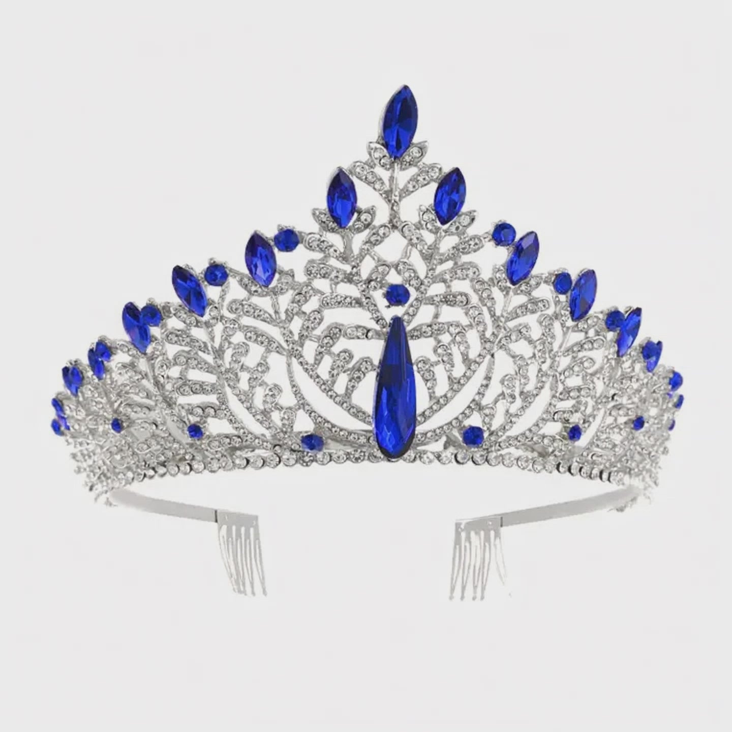 Wholesale Rhinestone Embellished Leaves Crown Tiara