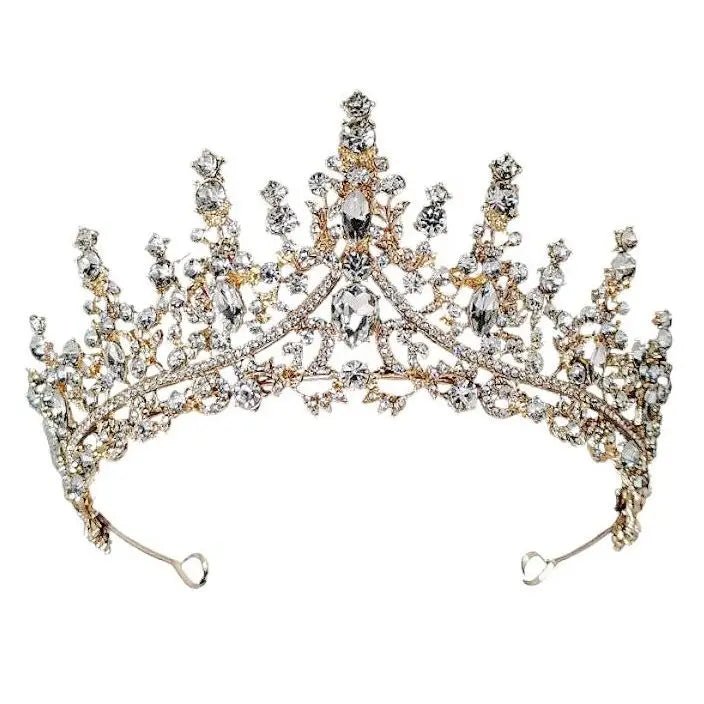 {Queen Top Flowers Rhinestone Tiara} - {} at {Linda Mariposa}
