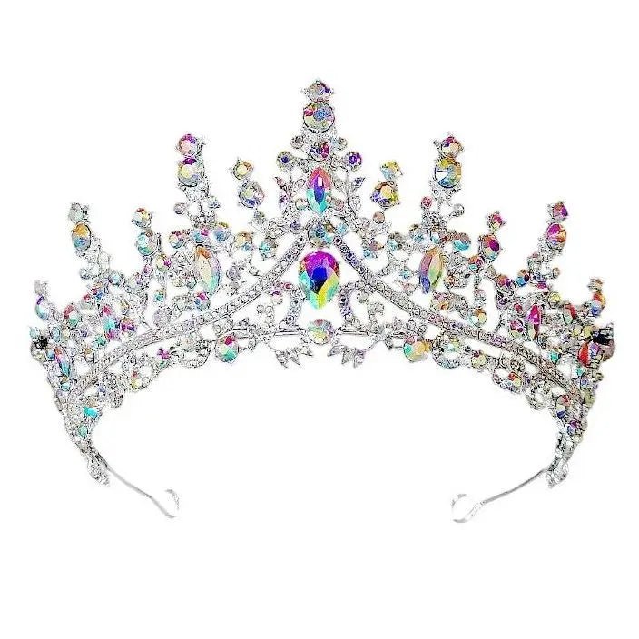 {Queen Top Flowers Rhinestone Tiara} - {} at {Linda Mariposa}