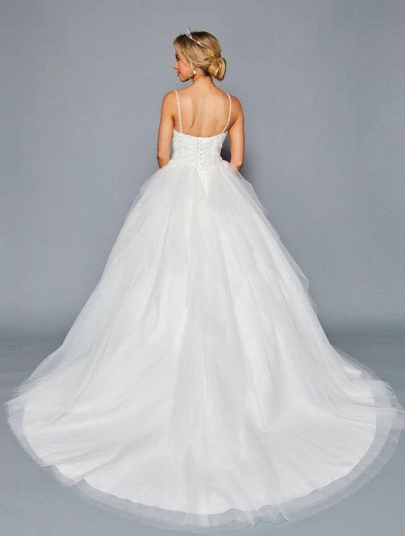 {Stunning LADK446 Spaghetti Strap Sweetheart Corset A - Line Bridal Gown} - {} at {Linda Mariposa}