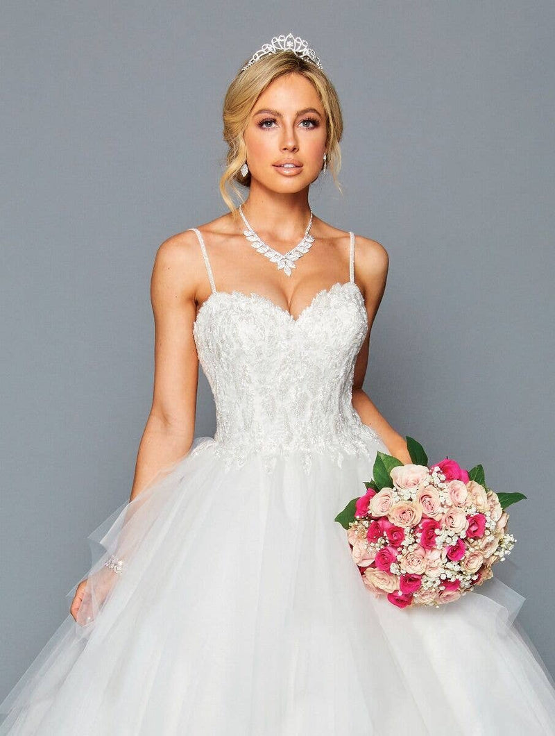 {Stunning LADK446 Spaghetti Strap Sweetheart Corset A - Line Bridal Gown} - {} at {Linda Mariposa}