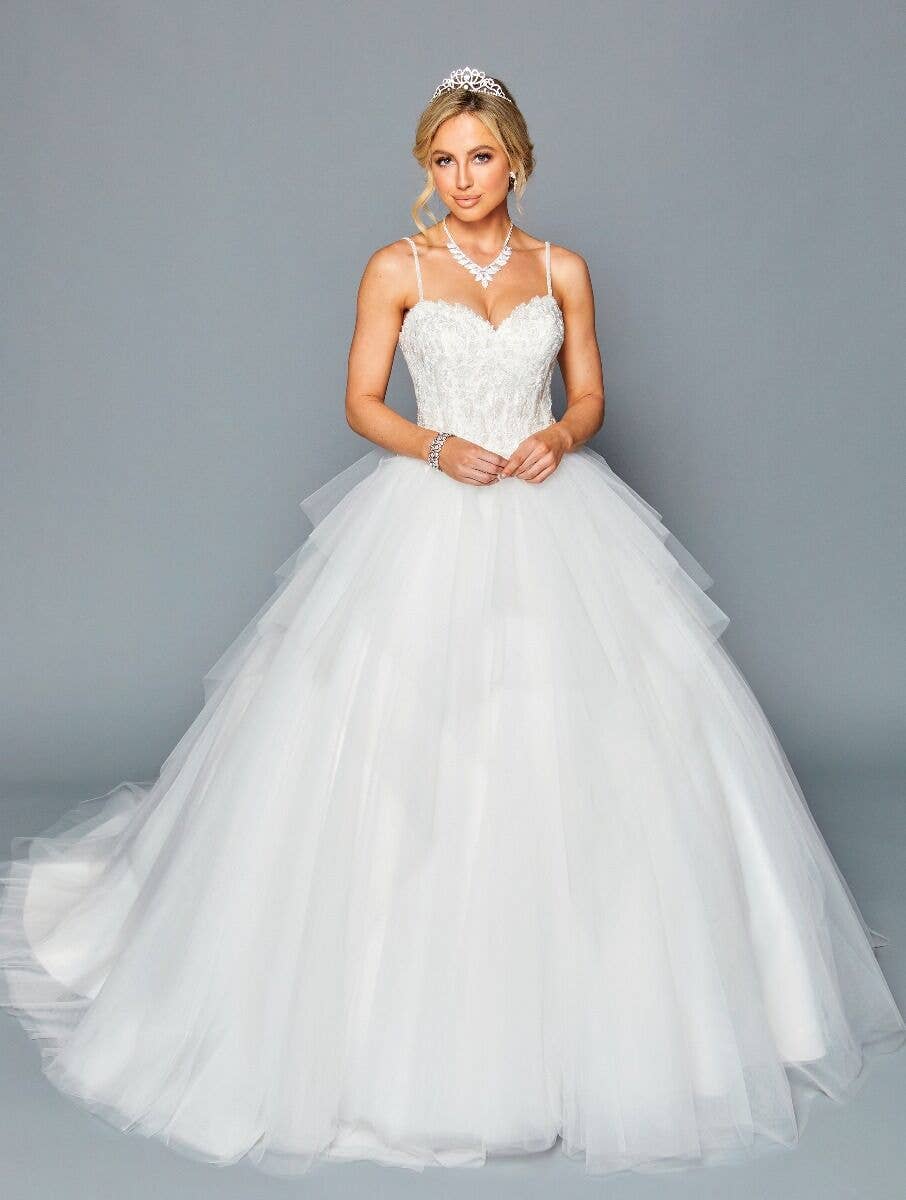 {Stunning LADK446 Spaghetti Strap Sweetheart Corset A - Line Bridal Gown} - {} at {Linda Mariposa}
