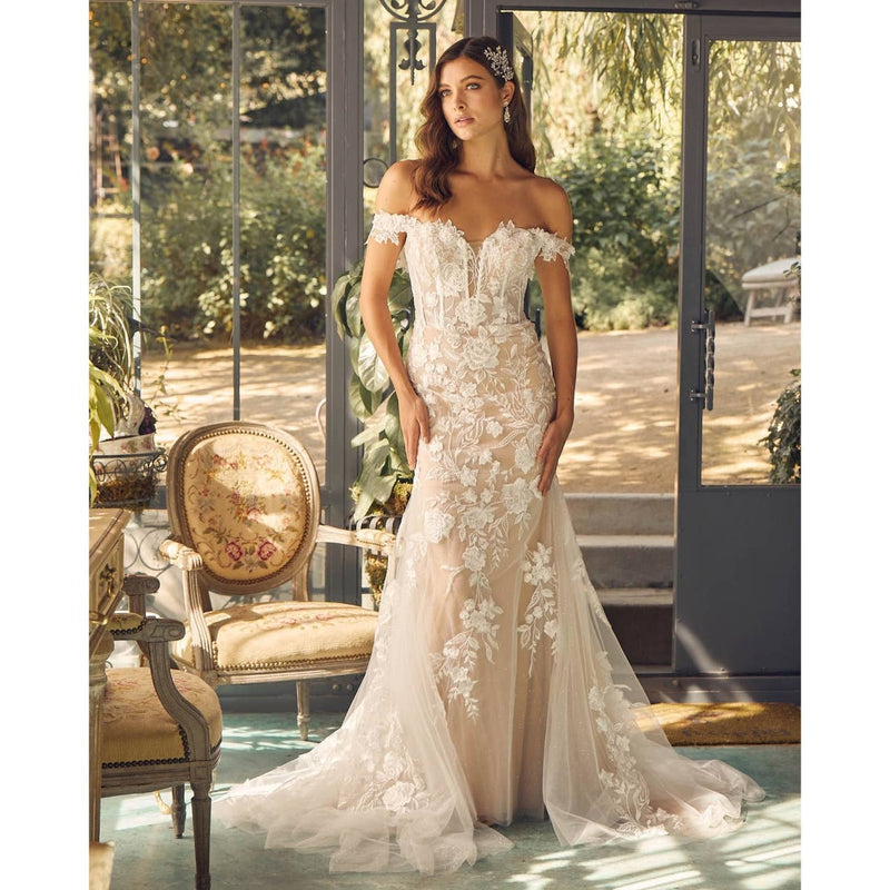 {Stunning Long Sleeve Bohemian Lace Mermaid Wedding Gown Heart Opening} - {} at {Linda Mariposa}