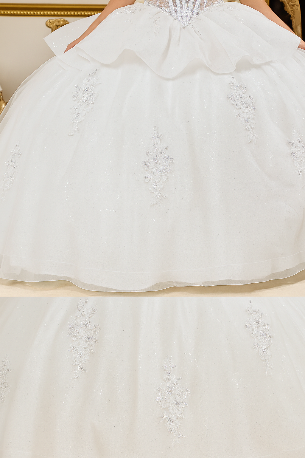 Eternal Bloom – Off-Shoulder Wedding Dress with Floral Corset & Lace Details