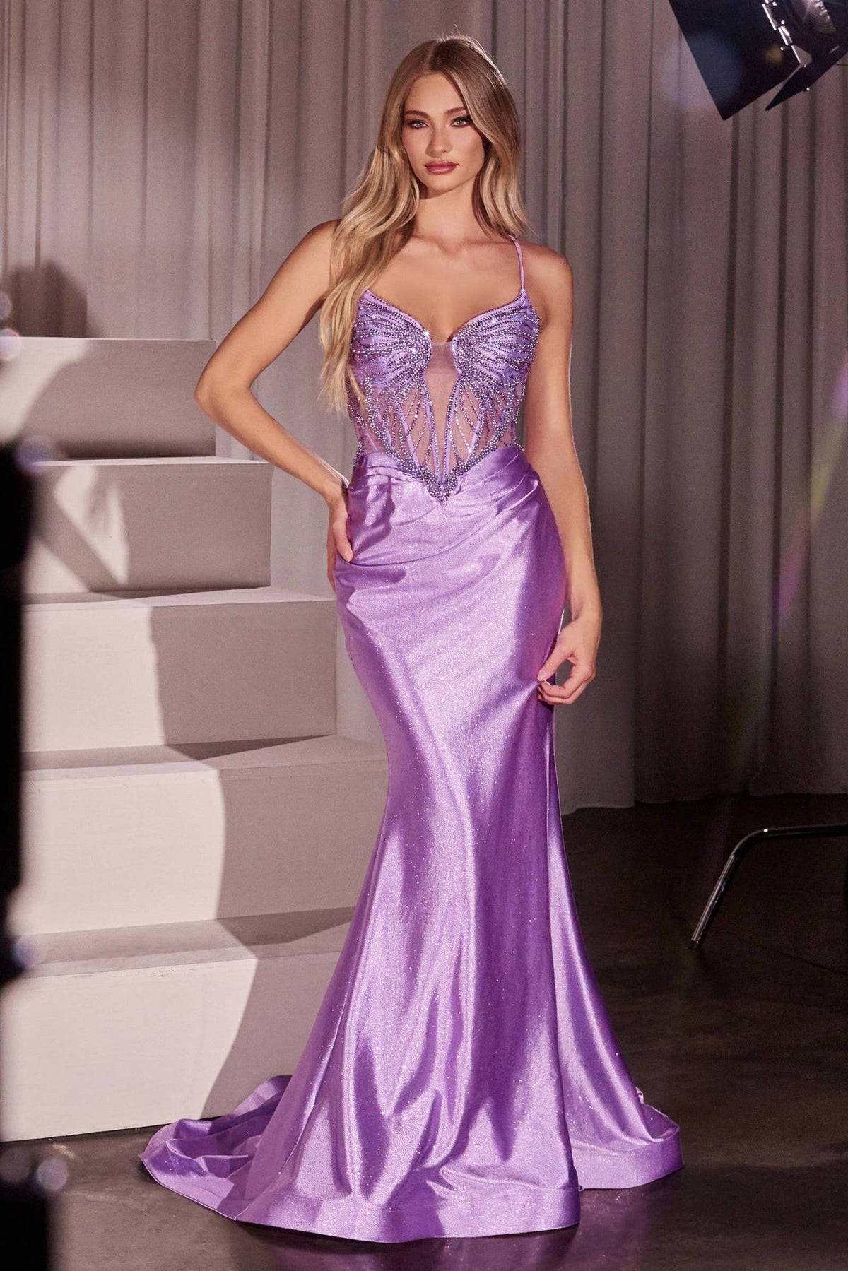{WHOLESALE CRYSTAL & SATIN FITTED DRESS} - {} at {Linda Mariposa}