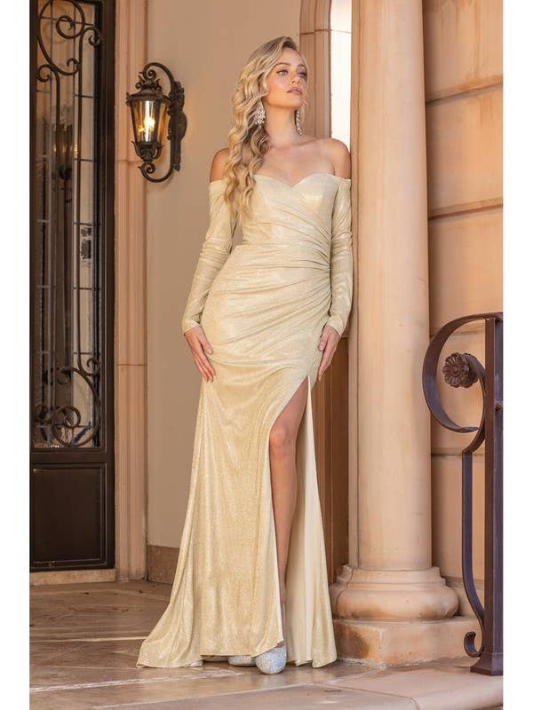 {Wholesale Off - The - Shoulder Mermaid Silhouette Prom Dress} - {} at {Linda Mariposa}