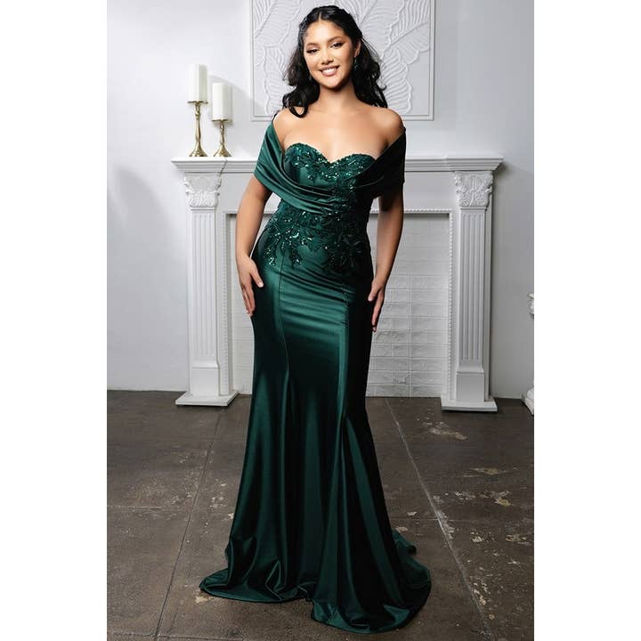 {Wholesale Off the Shoulder Sweetheart Neckline Stretch Satin} - {} at {Linda Mariposa}
