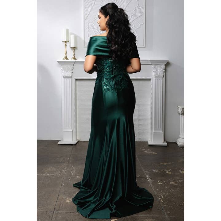 {Wholesale Off the Shoulder Sweetheart Neckline Stretch Satin} - {} at {Linda Mariposa}