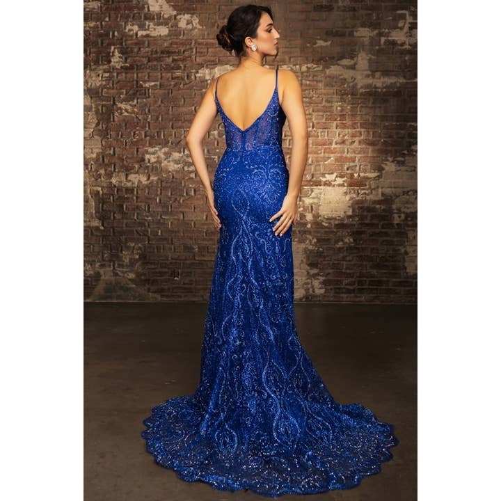 {Wholesale Sleeveless V Neckline Glitter Print Sheath Dress} - {} at {Linda Mariposa}