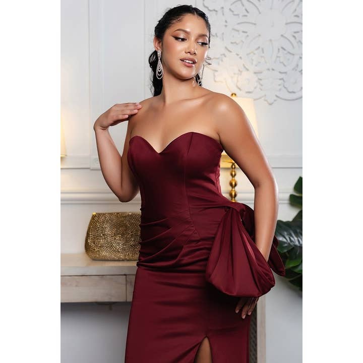 {Wholesale Strapless Sweetheart Solid Sheath Dress by Babyfox Apparel Elegant Design} - {} at {Linda Mariposa}