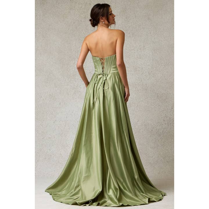 {Wholesale Trumpet Prom Dress w/ Strapless Illusion Top} - {} at {Linda Mariposa}